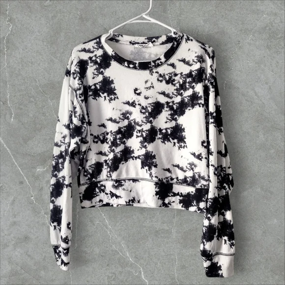 Double Zero Black and White Tie Dye Sweatshirt Size Small - Picture 1 of 3